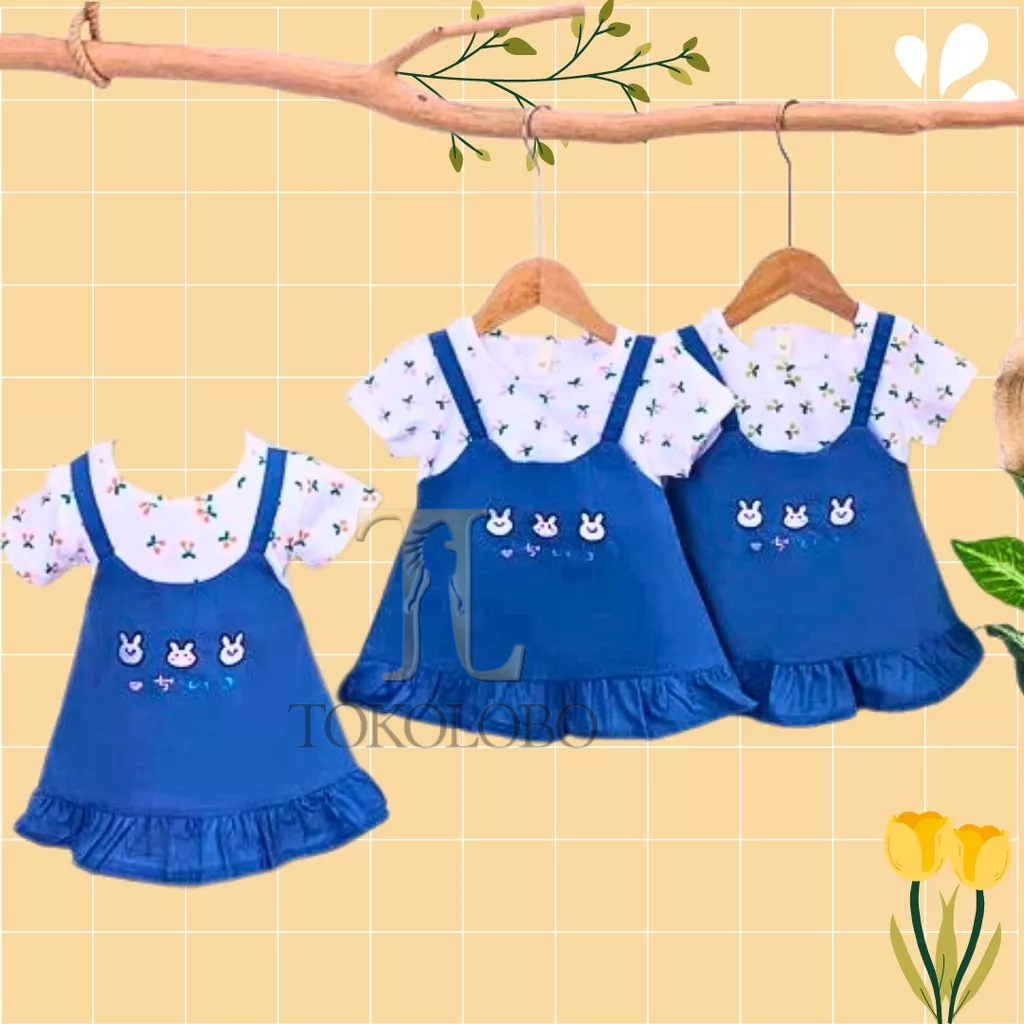 tokolobo (IMPORT) DRESS ANAK  3BUNNIES KD 017