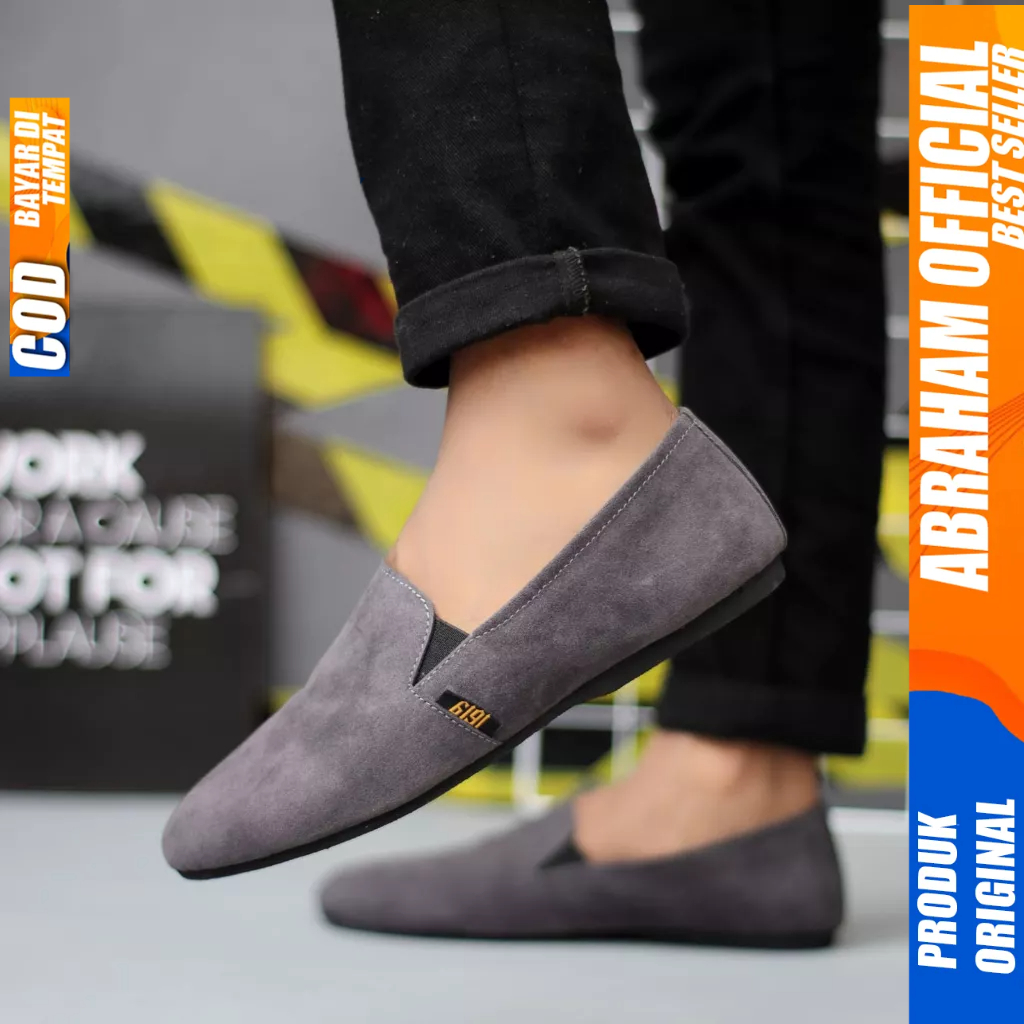 Sepatu Casual Slip On Slop Hitam Pria