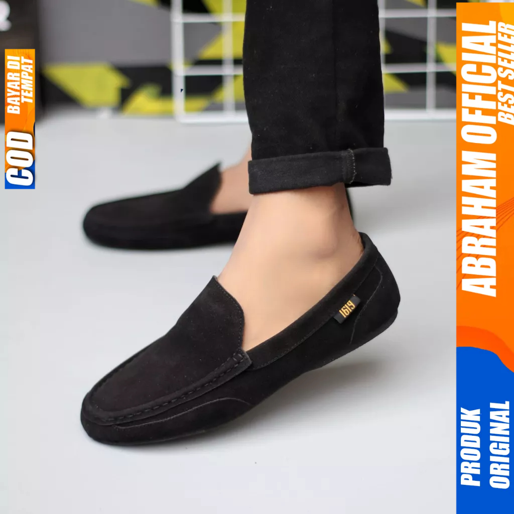 Sepatu Casual Slip On Slop Hitam Pria