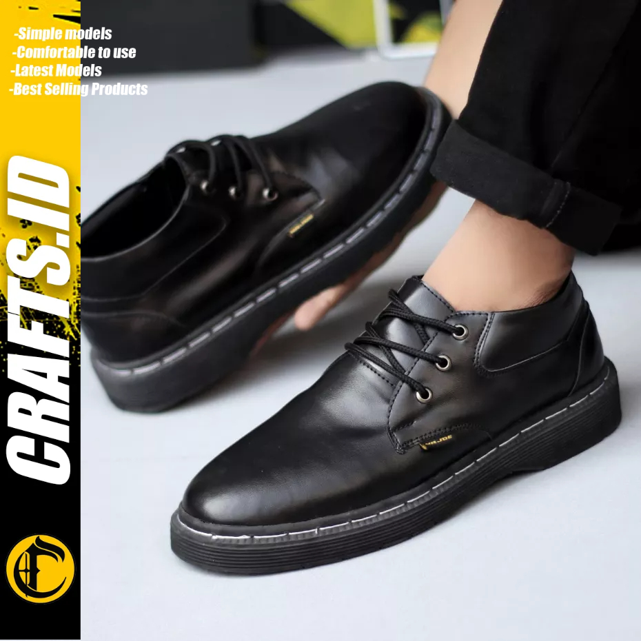 CRAFTS - Sepatu Formal Docmat Kerja Hitam Kulit Pu Pria