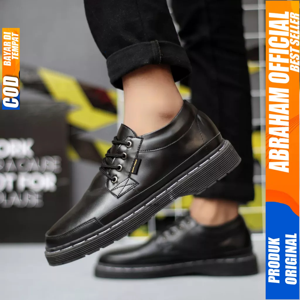 Sepatu Formal Docmart Tali Hitam Casual Kulit Pantofel Kerja Pria