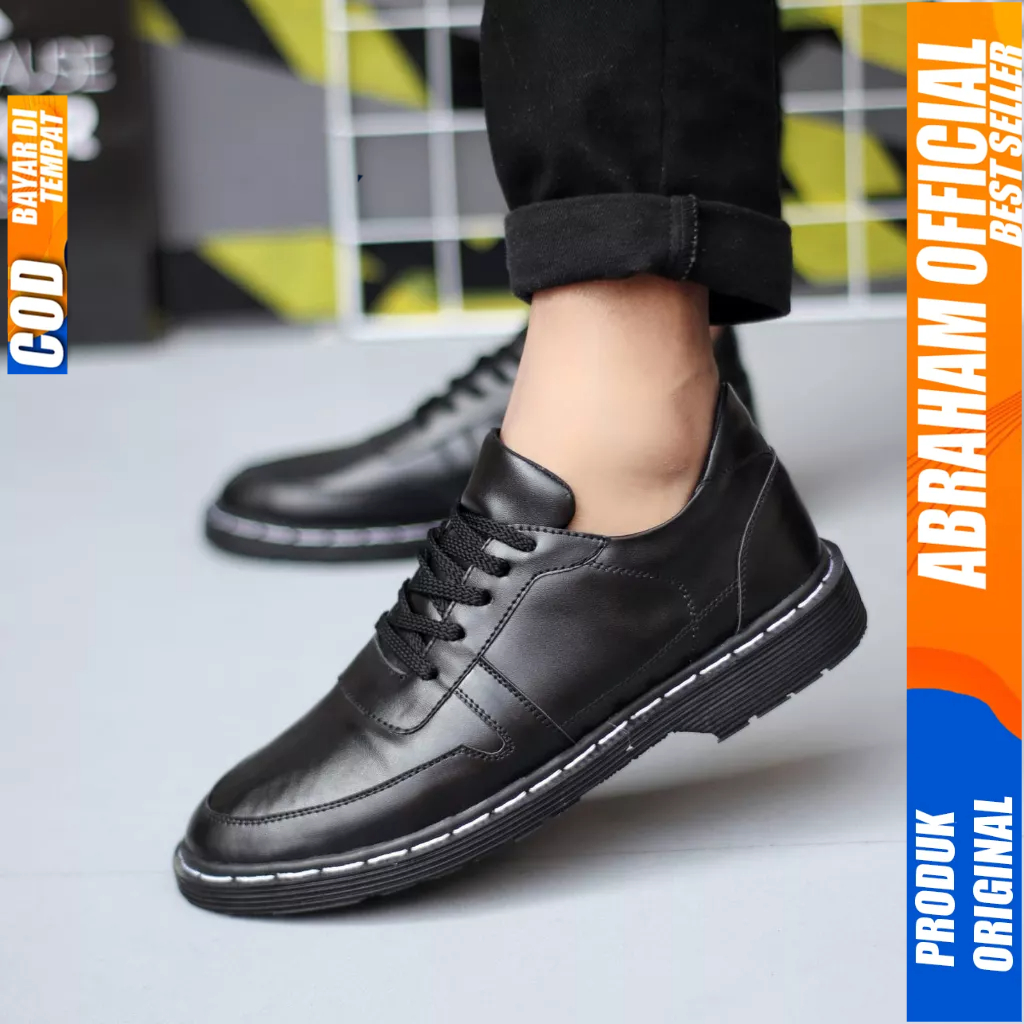 Sepatu Formal Docmart Tali Hitam Casual Kulit Pantofel Kerja Pria