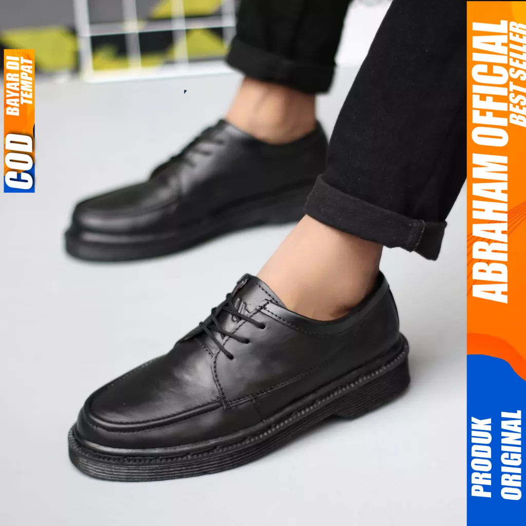 Sepatu Formal Docmart Hitam Pantofel Casual Kulit Pria