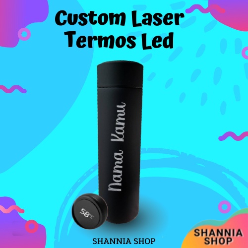 CUSTOM [ NAMA /LOGO ] LASER GRAFIR H217 TERMOS / TUMBLER SMART LED TERMOMETER / PROMOSI SOUVENIR HAMPERS