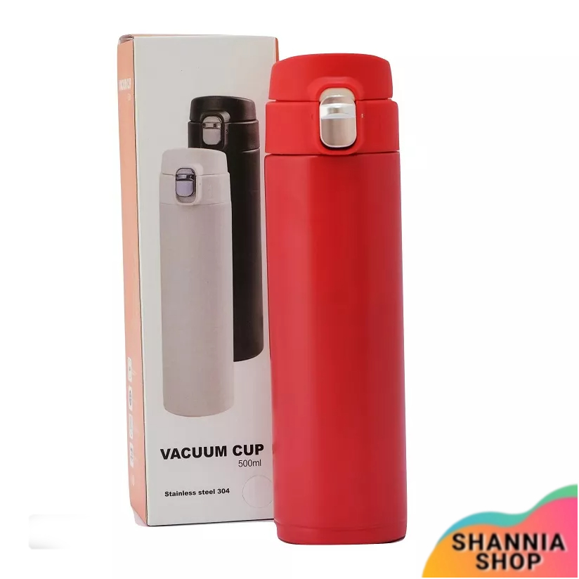 [ MERAH ] H991 Termos Air Panas Polos Stainless Steel Vacuum Cup 500ml