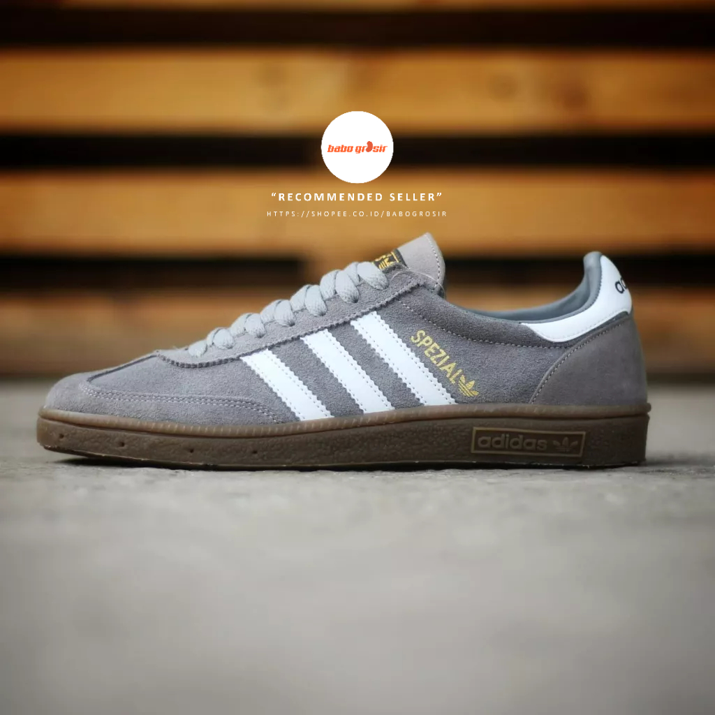 PROMO Sepatu Sneakers Adidas Spezial Handball Grey White Premium TOP Quality Include Box, Bahan Kulit Suede ASLI, Harga Termurah