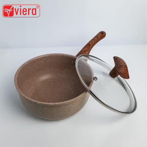 VIERA NON STICK MARBLE SAUCEPAN - BERBAGAI UKURAN - BEIGE, 16