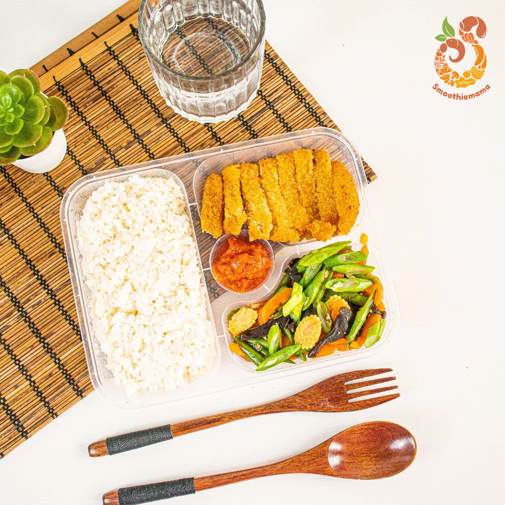 

Nasi Box Plant Based Vegan Chicken Katsu Smoothiemama Vegan Rice Box Premium Sehat Enak Berkualitas Diet Box Catering Porsi Banyak BEST SELLER Makanan Sehat