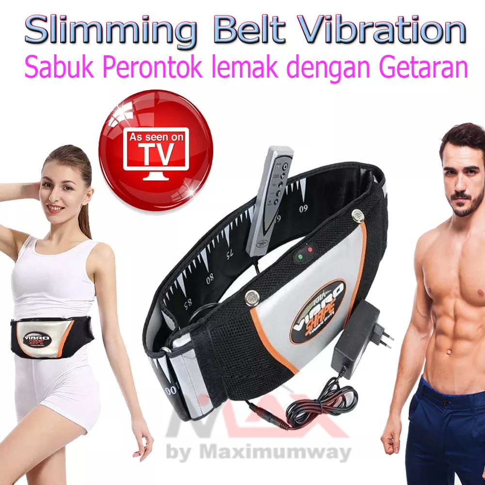 VIBRO Sabuk perontok lemak dengan getaran pelangsing badan pria wanita cewek cowok pijat getaran