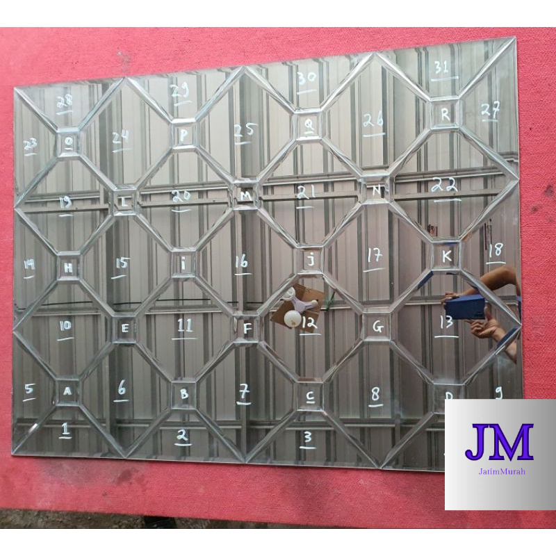 kaca cermin bevel - cermin dinding - kaca cermin dekorasi dinding