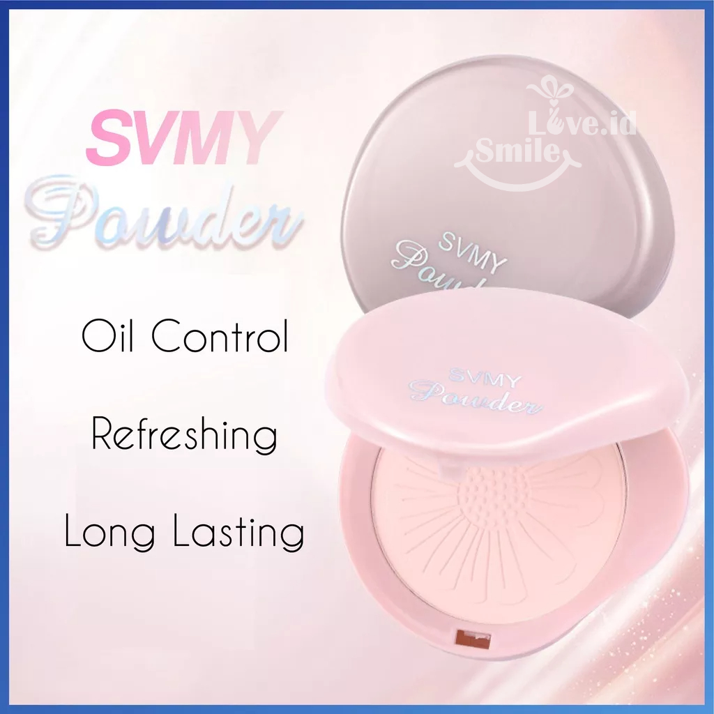 SVMY Lameila Makeup Powder Cake Oil Control Bedak Make Up Padat 3 in 1 Cermin Bedak Spons L59