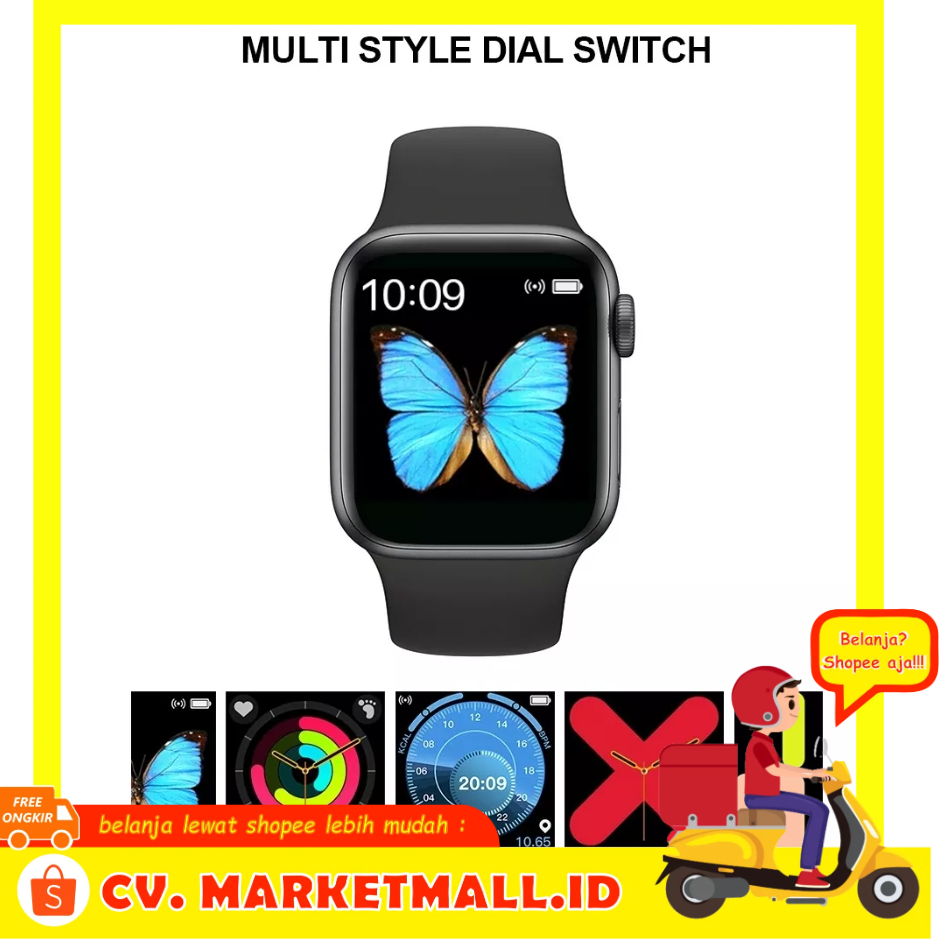 Jam Tangan Pintar Digital Olahraga Full Touch Smart Watch IP68 Untuk Android IOS SKMEI  T500+ Pro - EMWSVMBK