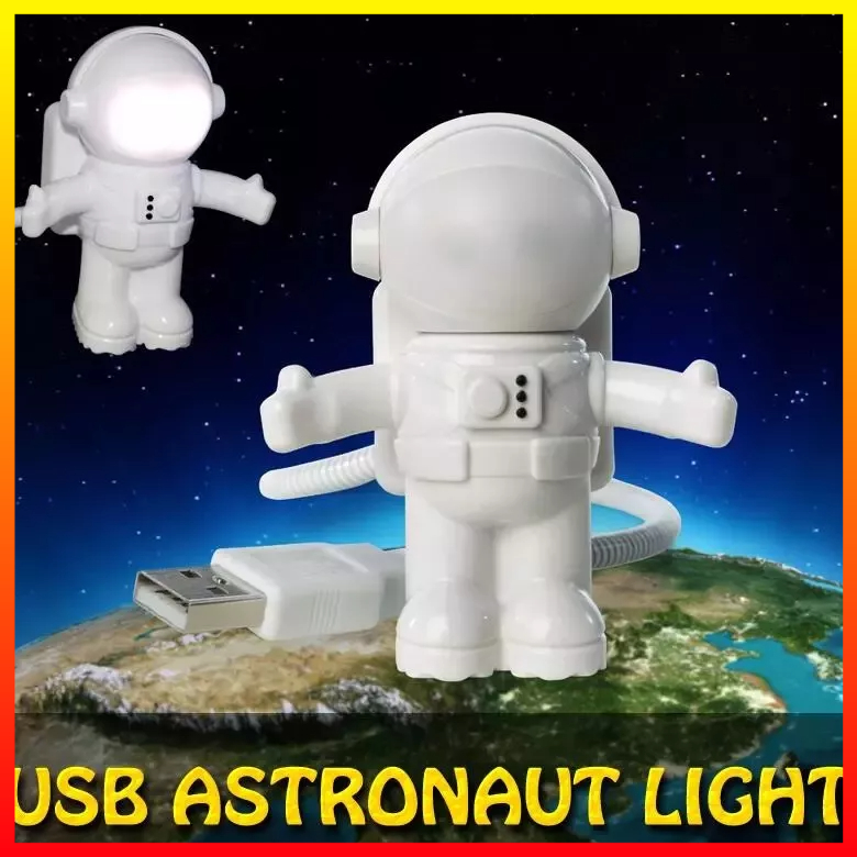 Lampu Meja Kerja Game LED USB Night Light Lamp Flexible Spaceman Astronaut 5V Eshoo - 7RLL1BWH