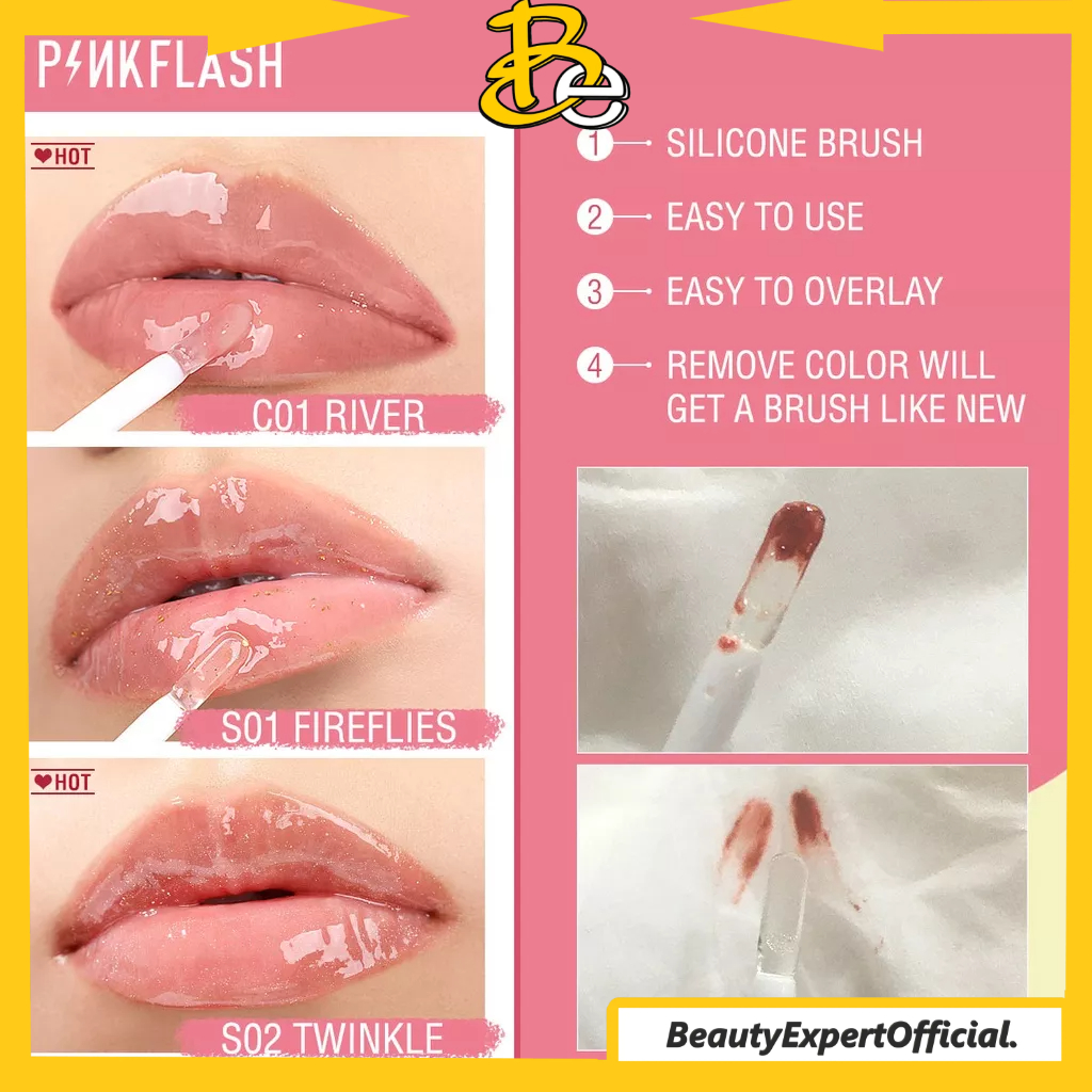 ⭐️ Beauty Expert ⭐️ PINKFLASH OhMyGloss Lasting Glossy Lipgloss PF-L02 - Pink Flash Lipgloss