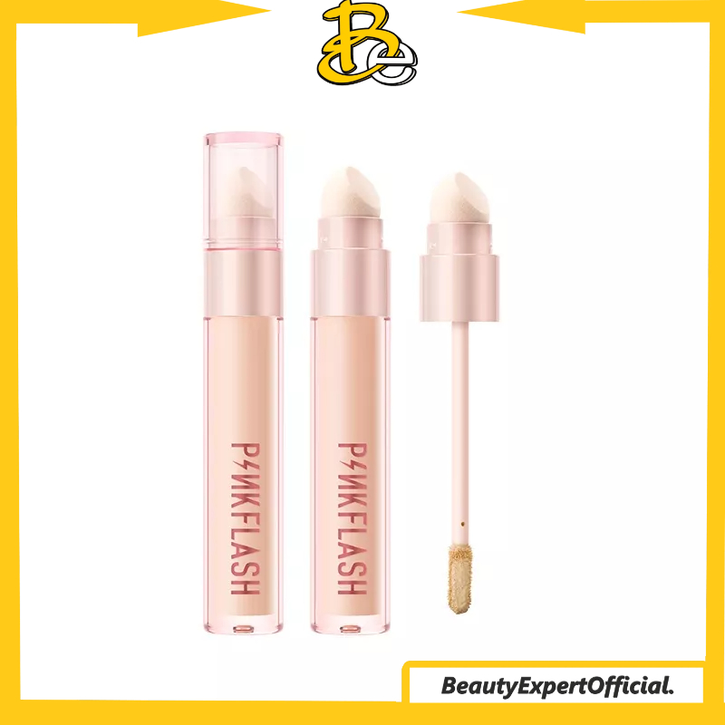 ⭐️ Beauty Expert ⭐️[NEW] PINKFLASH Flawless Liquid Concealer Sponge Brush With Tool Moisturize Long-Wear 5 Shades PF-F04-T