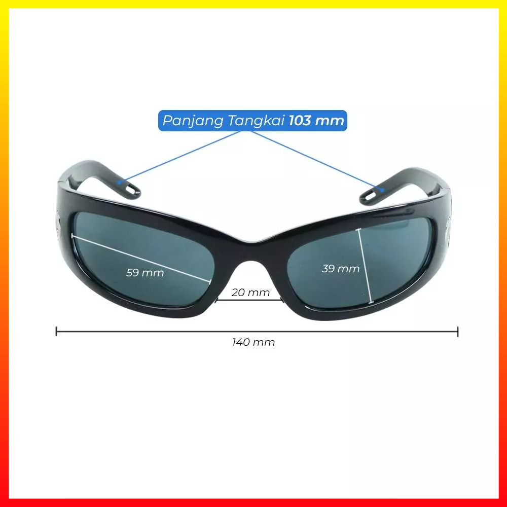 Kacamata Unisex Outdoor Bersepeda Hip Pop Punk Sunglasses UV400 Protection KLASSNUM KL65 - 7CFH0NBK