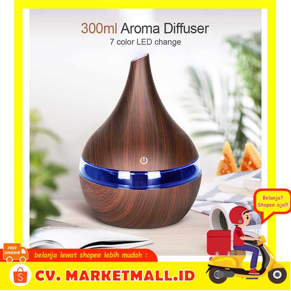 Alat Kelembaban Udara Air Humidifier Ultrasonic Wood Grain 300ml Taffware Humi K-H98 - 7RHZ5CBR