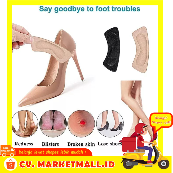 Stiker Foam Perawatan Pelindung Kaki Non-Slip Bantalan Tumit Sepatu Tinggi Untuk Wanita FreshDcart 518RY - 7CHR2WBK