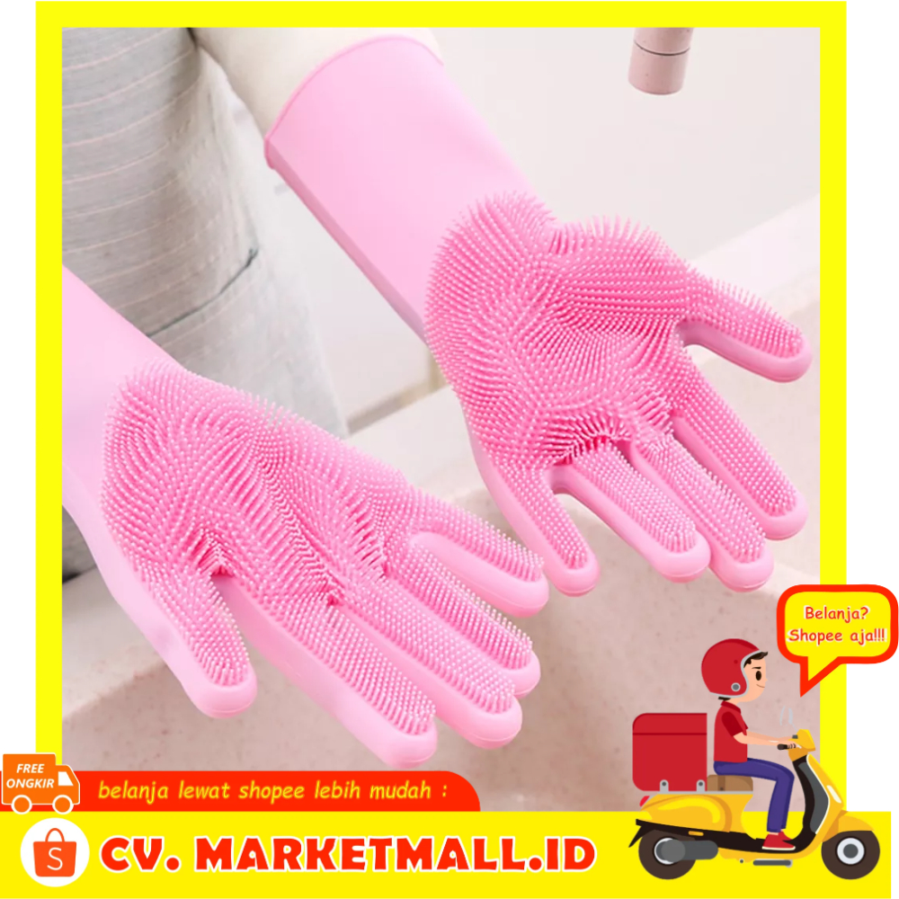 Sarung Tangan Ajaib Sikat Mencuci Anti Panas Bebas BPA Magic Silicone Gloves Funbaky - 7RHX69PN