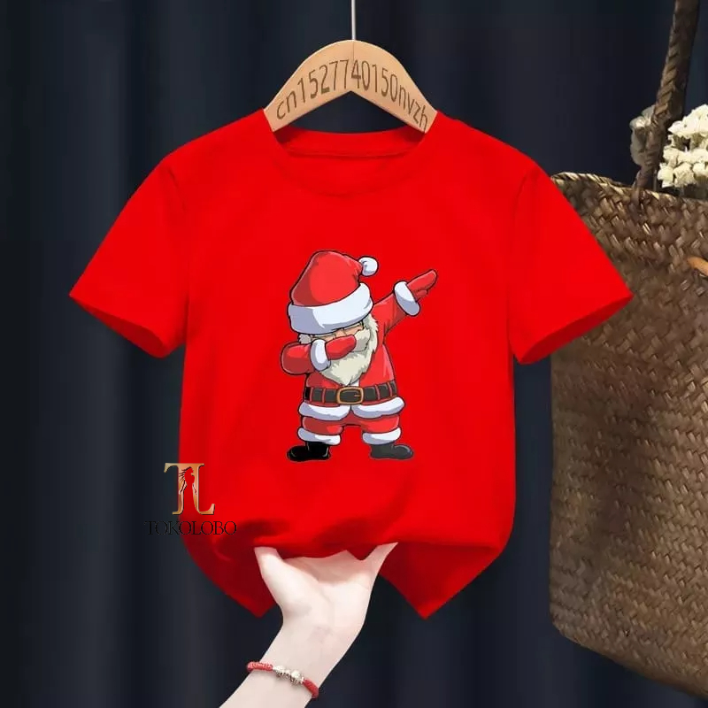 tokolobo Kaos Tshirt Santa Claus DAB DTF Print Size 6-10