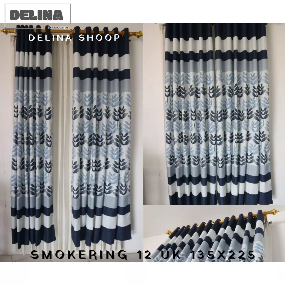 Gorden motif bunga hitam abu