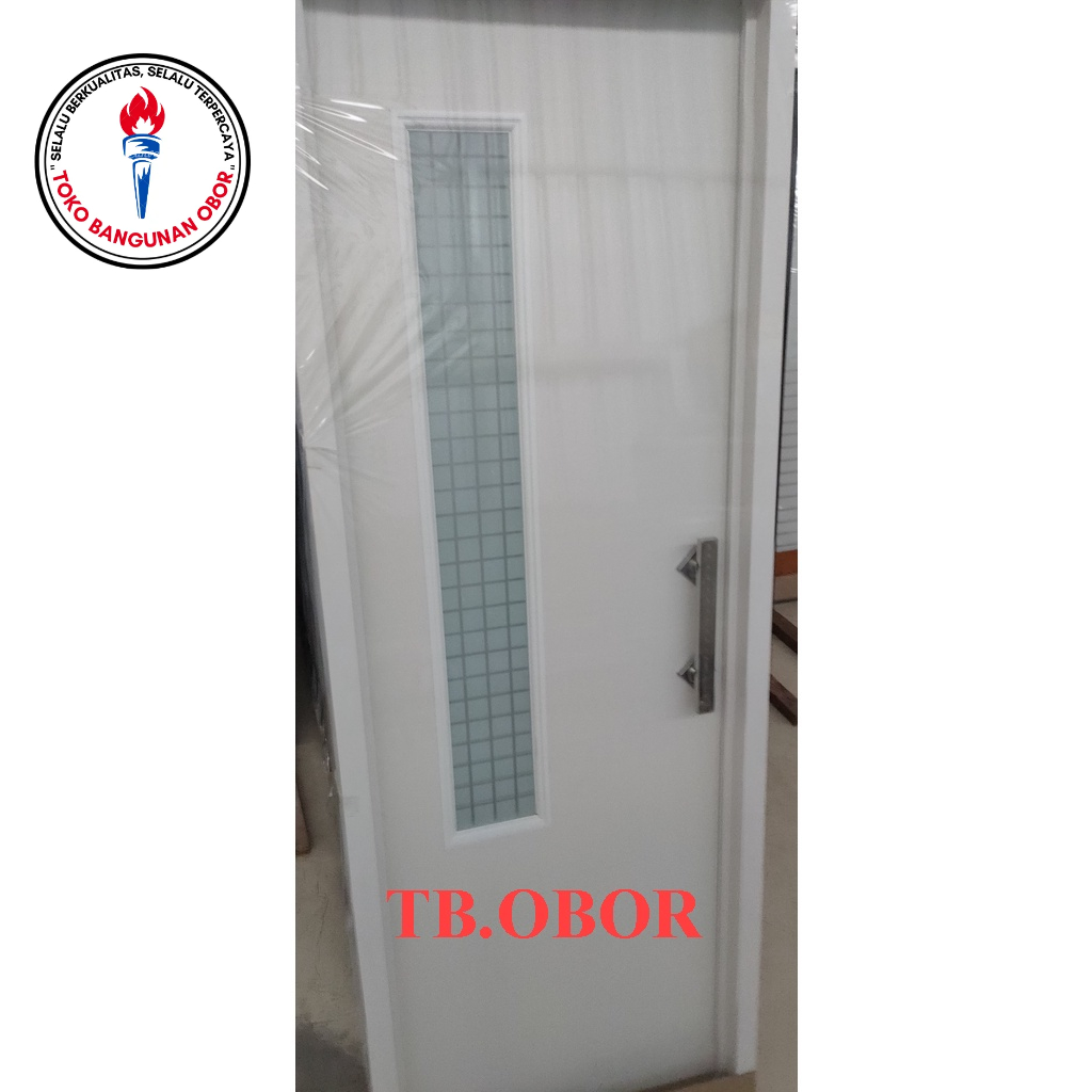 Pintu Kamar Mandi PVC Lux Grade Premium Minimalis Motif Kaca Es Crystal Kotak Blur Trope Grande Ilus