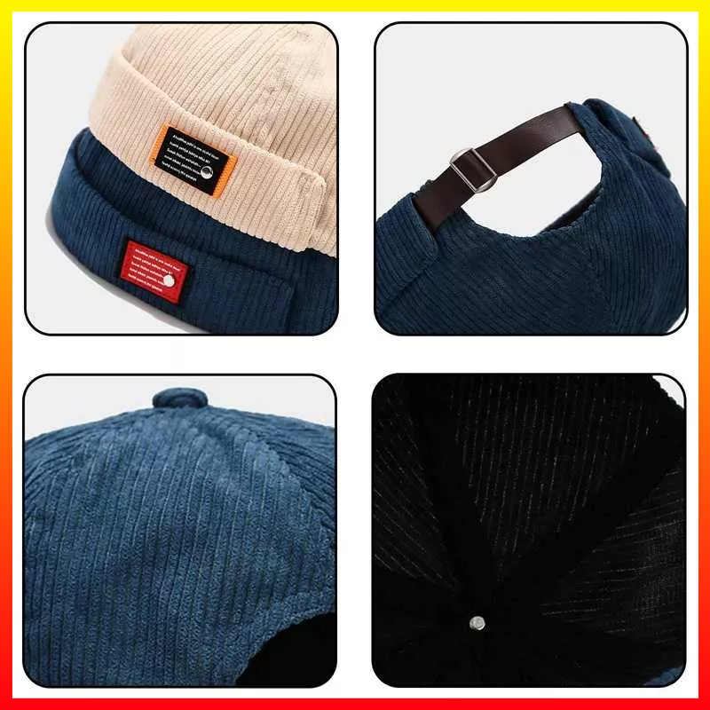 Topi Pendek Fashion Melon Korea Olahraga Hip Hop Harajuku Tuan Tanah Pelaut Dapat Disesuaikan 55-60cm QXQ Q55 - 7CHZI5BL