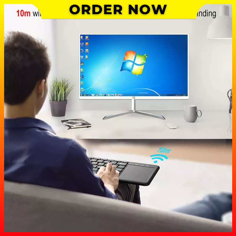 Keyboard Wireless Dual Mode 2.4G + BT5.0 + BT3.0 Dengan Touchpad Mouse Keyboard Combo BKC155 Untuk Perangkat Android iOS Windows TV Box PC Smart TV QXUZ Q63 - 7CKY0HBK
