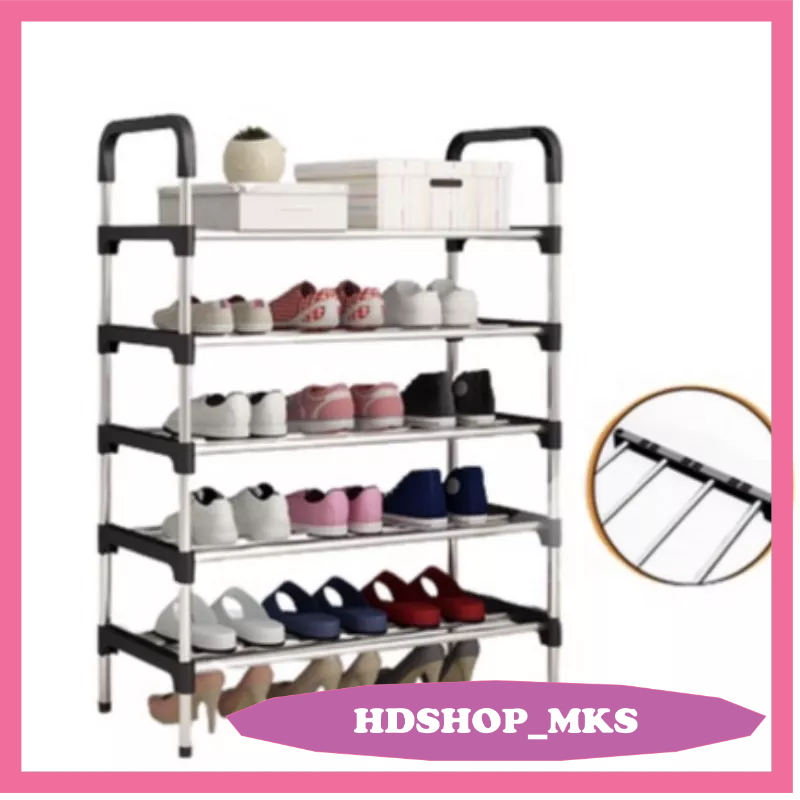 RAK SEPATU 5 SUSUN / RAK SENDAL 5 Layer Portable Plastik/Besi Multifungsi Tempat Sandal Simple Murah