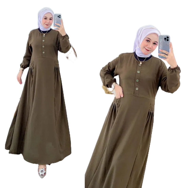 Gamis Lebaran Baju Wanita Dress Murah Import Modern Muslim Pakaian Fashion