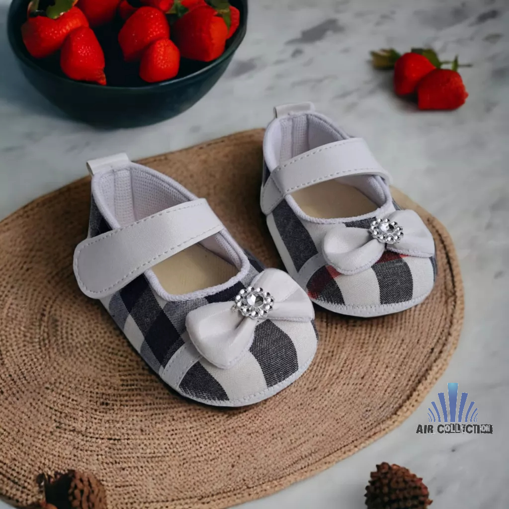 Sepatu Bayi Perempuan Balet Beri-Pita Baby Shoes Prewalker Anak Belajar Jalan