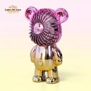 BEARBRICK kipas viral usb Mini Fan Genggam Bear brick Rechargeable Cantik Beruang