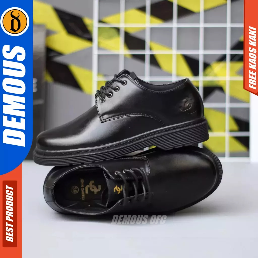 DEMOUS Bam - Sepatu Formal Oxford Docmart Tali Hitam Pria