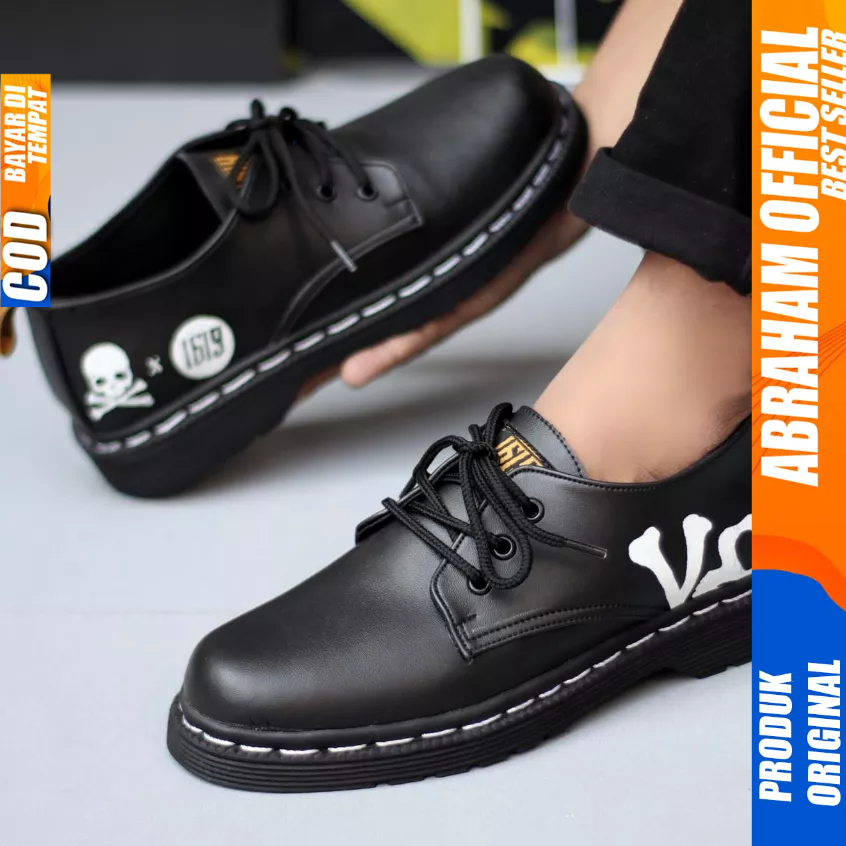 Sepatu Pantofel Docmart Low Boots Hitam Formal Kerja Pria