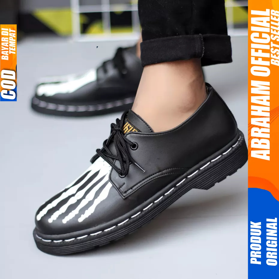 Sepatu Formal Docmart Low Boots Casual Pantofel Kerja Hitam Pria