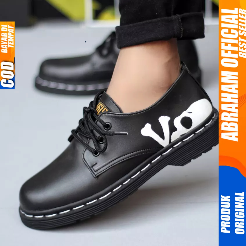 Sepatu Formal Docmart Low Boots Casual Pantofel Kerja Hitam Pria
