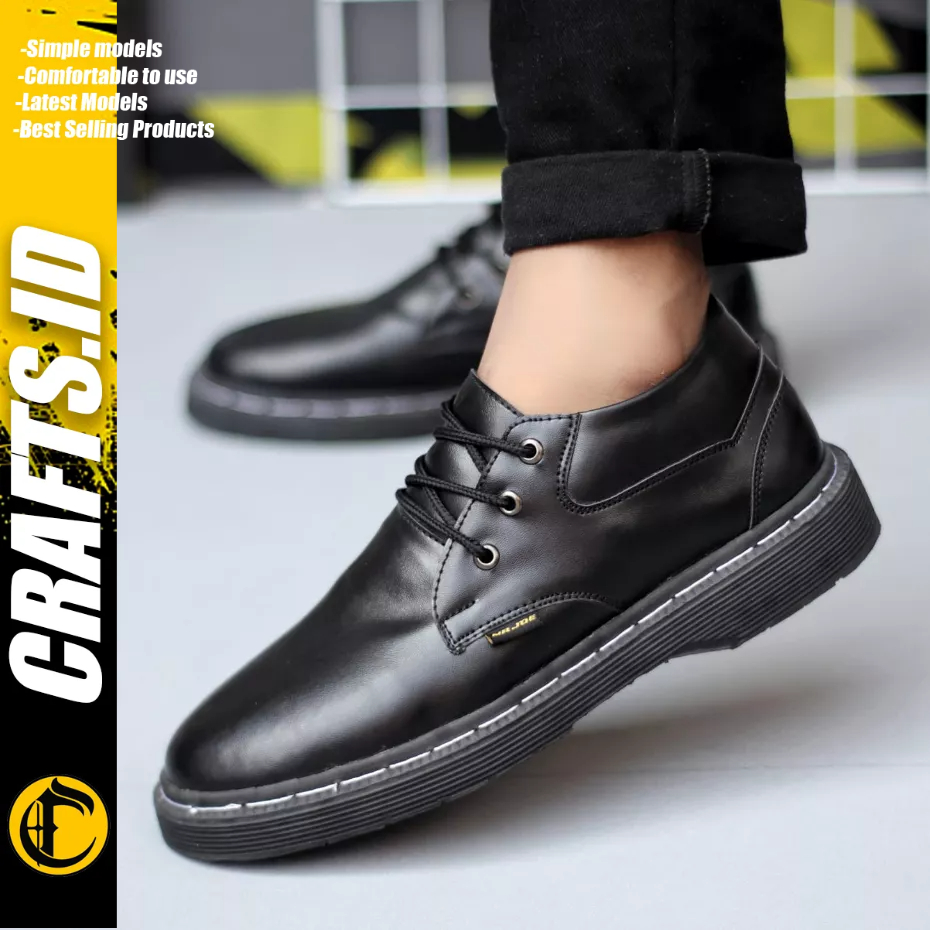 CRAFTS - Sepatu Formal Docmat Kerja Hitam Kulit Pu Pria