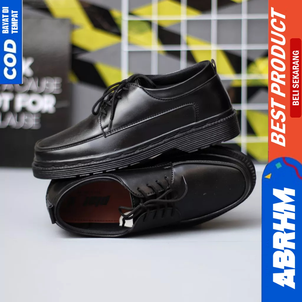 ABRHM Sepatu Pantofel Oxford Hitam Docmart Formal Pria