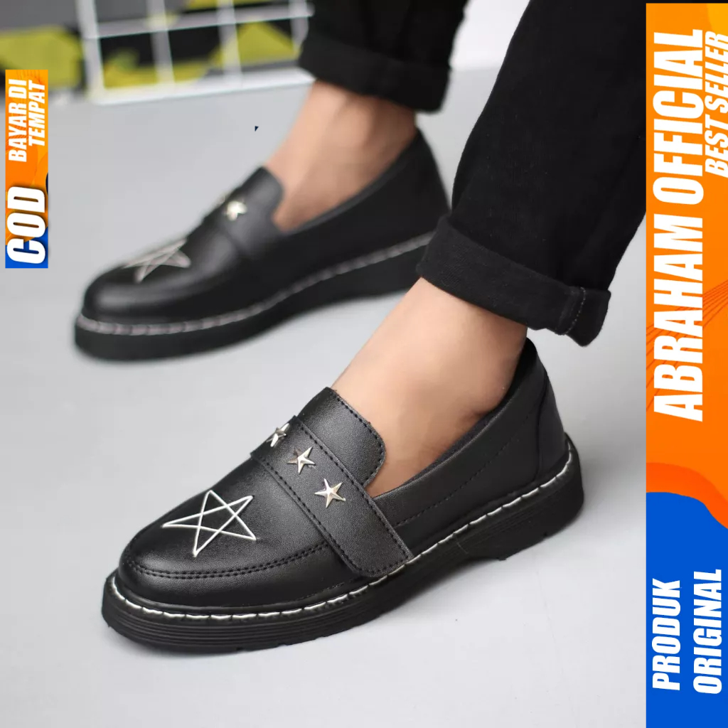 Sepatu Docmart Loafers Hitam Formal Pantofel Kerja Pria