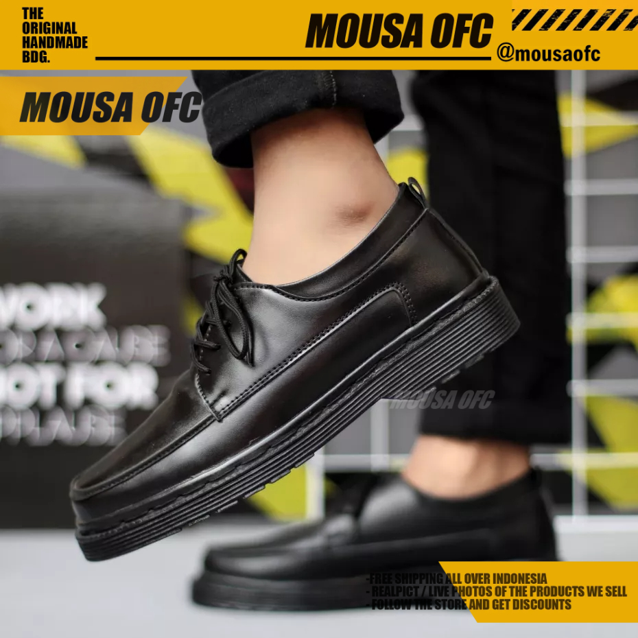 Sepatu Docmart Low Boots Formal Pantofel Kerja HItam Pria