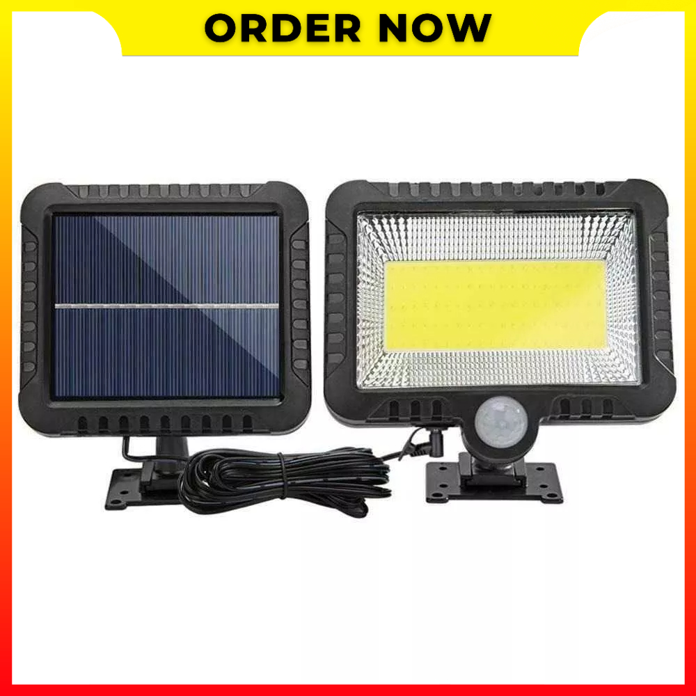 Lampu Dinding Taman 100LED Cool White Tenaga Surya Sensor Gerak Waterproof Baterai Lithium 1200 mA YuYiYuan SL-F100 - 7RLL5RBK