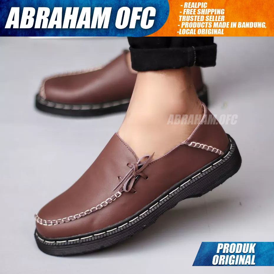 ABRAHAM Sepatu Formal Pantofel Docmart Casual Kulit Kerja Pria