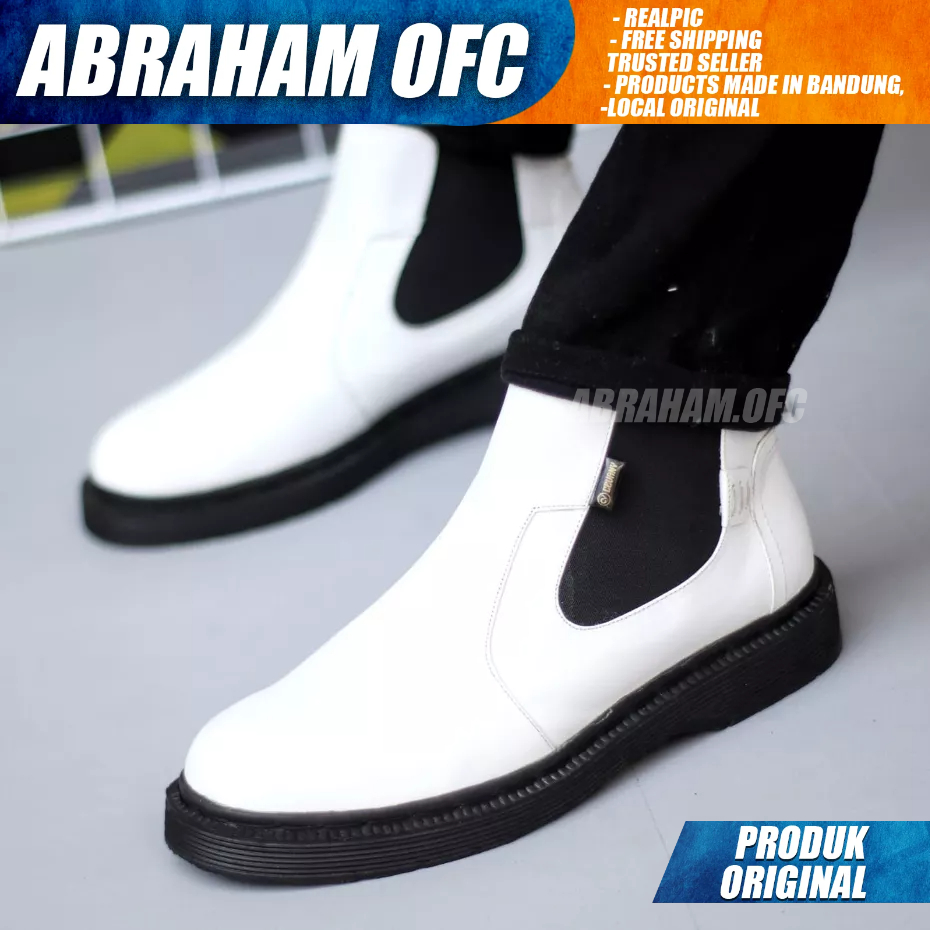 ABRAHAM Sepatu Boot Docmart Kulit Asli Casual Formal Pantofel Kerja Pria