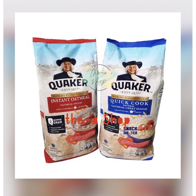 

quaker instant oatmeal 800 gr merah biru rolled oats
