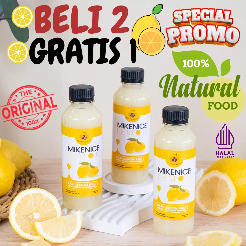 

Sari Lemon Mikenice PAKET 3 BOTOL Pure Murni tanpa campuran apapun