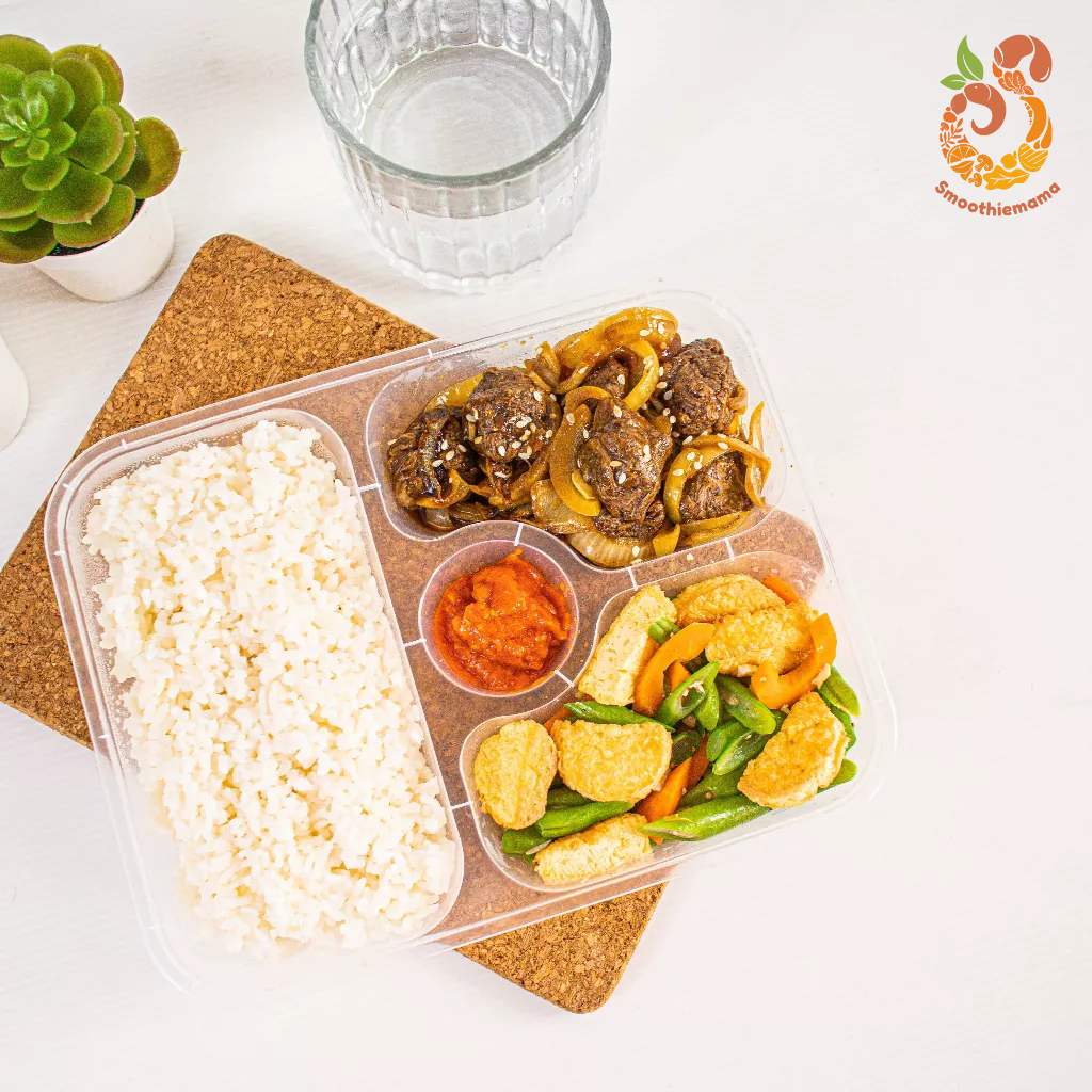 

Nasi Box Plant Based Vegan Beef Smoothiemama Vegan Rice Box Premium Sehat Enak Berkualitas Diet Box Catering Porsi Banyak BEST SELLER Makanan Sehat