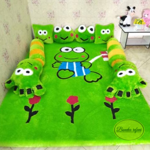 Kasur Karpet Lantai Karakter Bahan Bulu Tebal