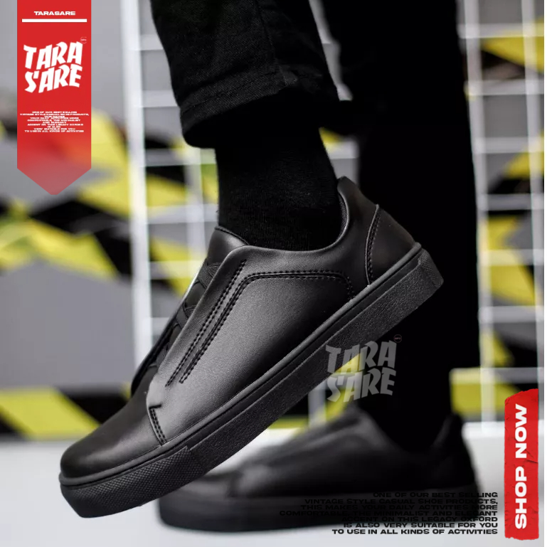 ENMA - Sepatu Formal Pantofel Slop Kerja Pria Hitam