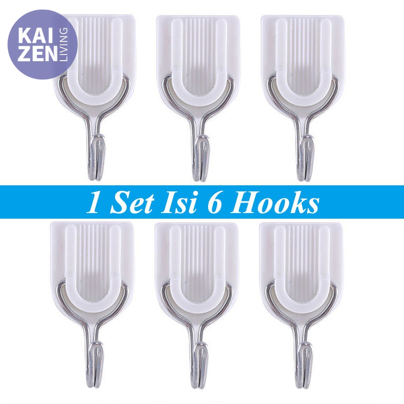 [Kaizen Living] Gantungan Hook Tempel Multifungsi ( 1 set isi 6 pcs )