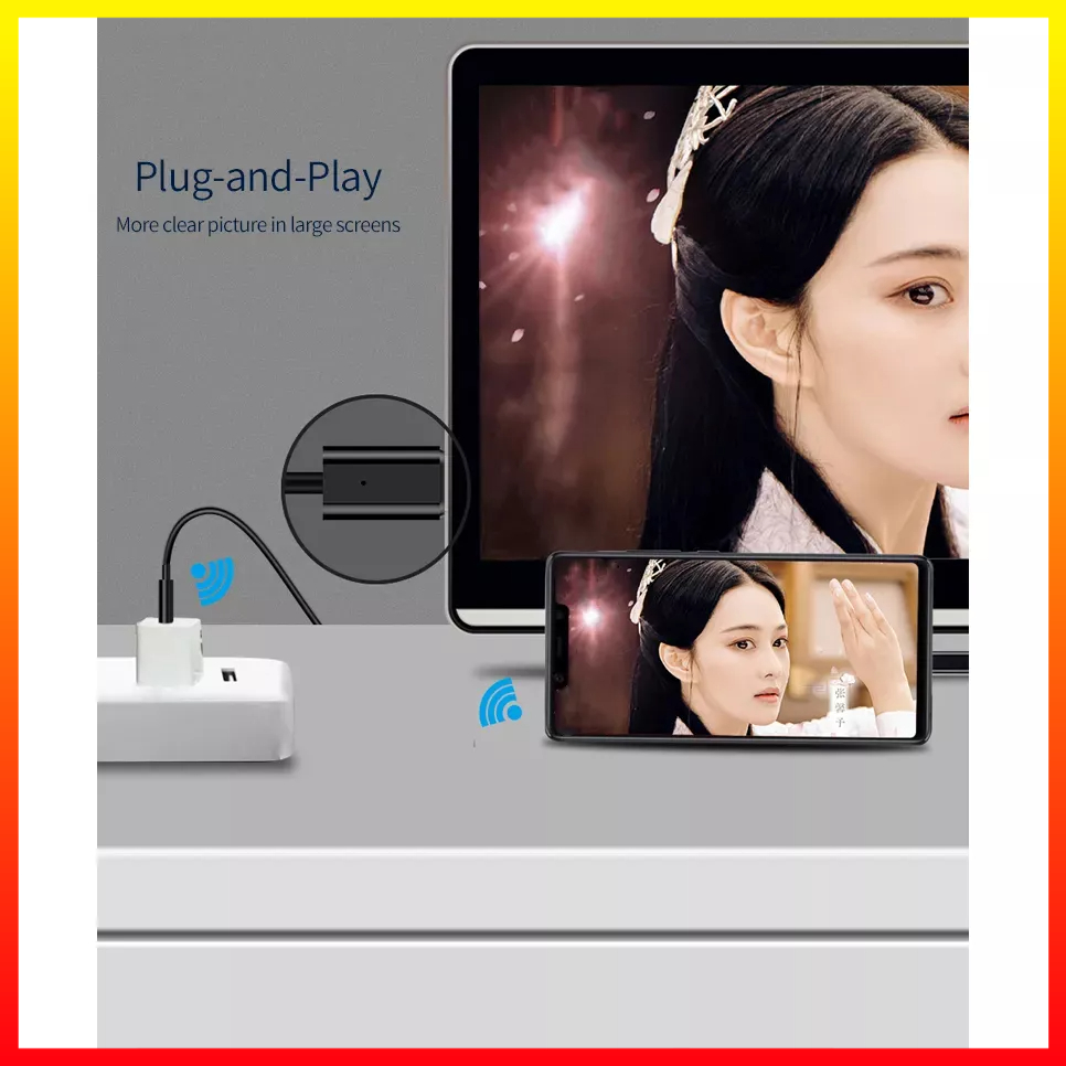 HDMI Cable Adapter Screen Extender Plug and Play Streaming Video dan Audio 1080P ke Layar Anda EZCast CS2 - 7CMP06WH